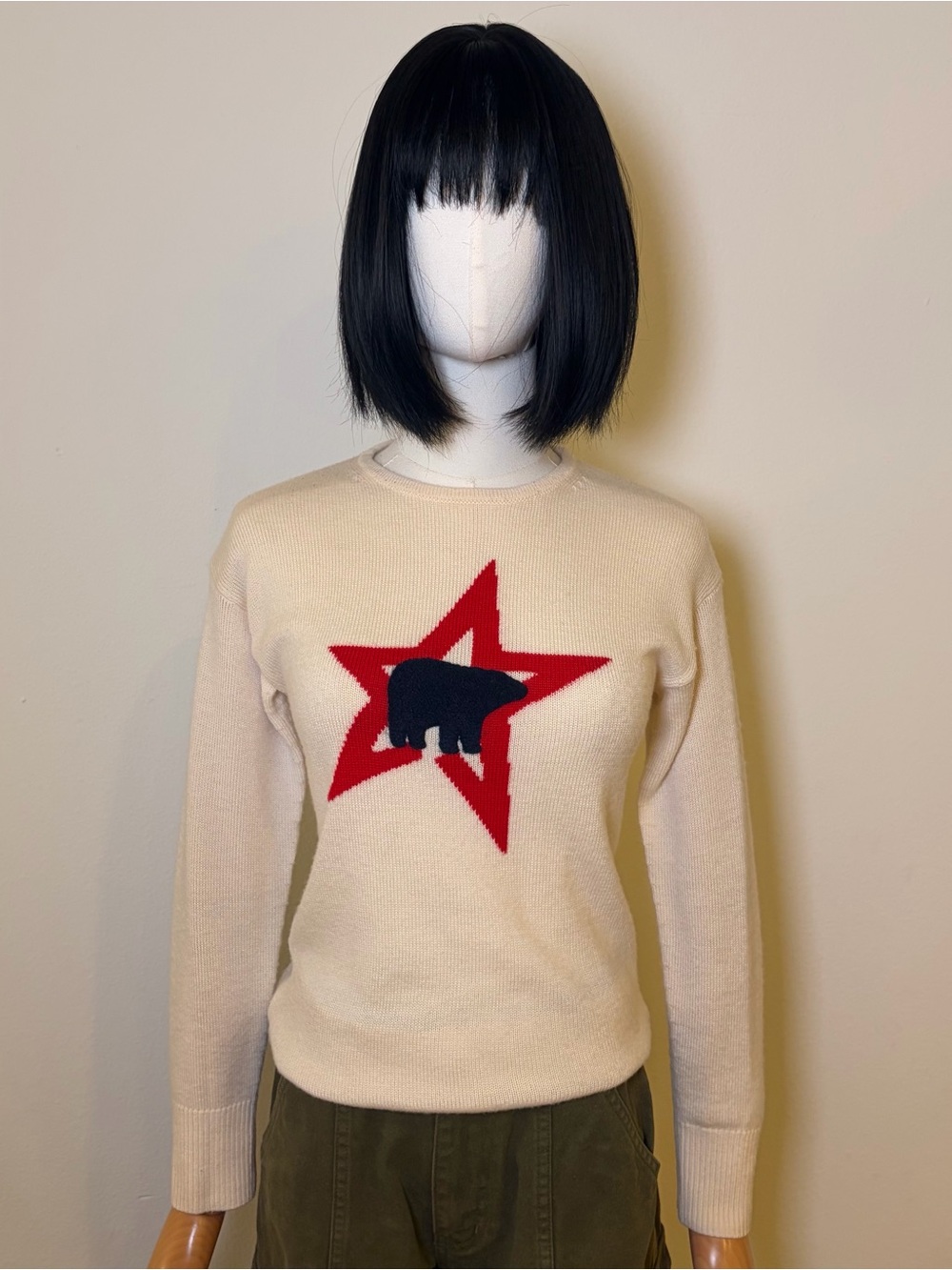 Perfect Moment Kids Size 10 Merino Wool Polar Bear Sweater (Fits Women XXS/XS)